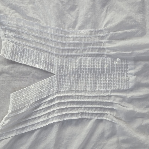 Express Sequin Rolled Sleeve Boho Peasant Shirt Size Small - Picture 3 of 11